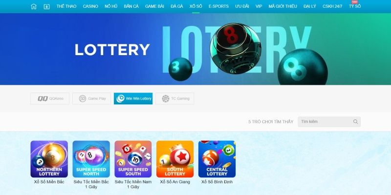 Thông tin chung về sảnh xổ số Win Win Lottery